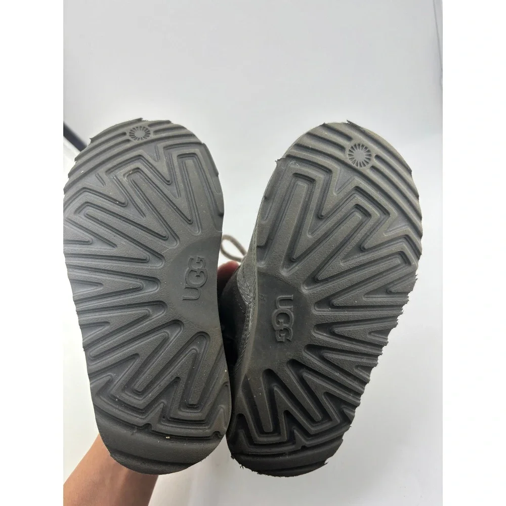 UGG Kids Neumel II Grey Suede Lace Up Zip Chukka Boots Size 11 1017320K